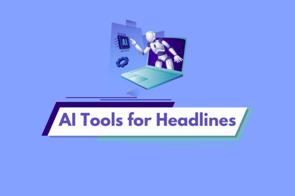 Graphic of AI software generating compelling headlines, highlighting tools to boost content performance and marketing effectiveness.