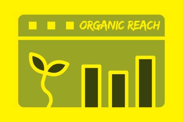 Image showing social media metrics with a decline in organic reach, focusing on strategies to improve visibility and engagement.