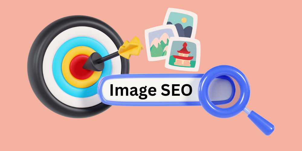 Illustration of Search Bar showing showing Image SEO. Trying to convey how image SEO is done to boost more traffic through image optimization.