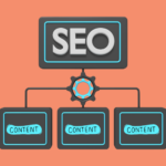 Illustration showing effective on-page SEO techniques including keyword placement, content structuring, and internal linking.