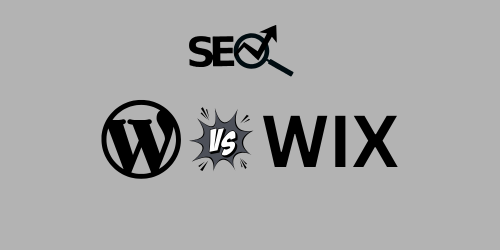 Side-by-side comparison of WordPress and Wix dashboards, highlighting their SEO and customization features for website optimization.